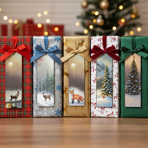 Bosland thema Kerst boekenlegger/tag set