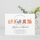 Bosland Waterverf koppels Baby shower Kaart (Staand voorkant)