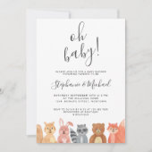 Bosland Waterverf koppels Baby shower Kaart (Voorkant)