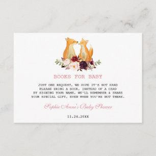 Bosland Waterverf Vossen Bloemrijke Baby Shower Informatiekaartje