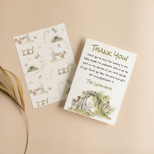 Bosland Wilde Bos Herten Konijn Cute Baby Shower Bedankkaart