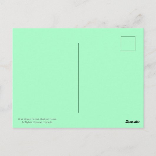 Boslandschap Abstracte bomen in Aqua en Groen Briefkaart (Achterkant)