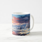 Boslandschap in het winterseizoen koffiemok (Voorkant rechts)
