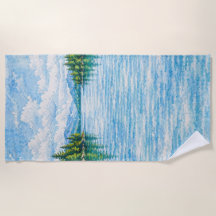 Boslandschap met bergmeer
