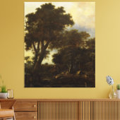 Boslandschap met lean-to, Roelant Roghman, Canvas Afdruk (Insitu (Woonkamer))