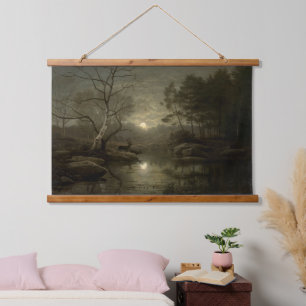 Boslandschap van Moonlight Hangend Wandkleed