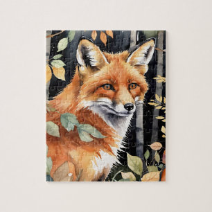 Boslandschap Waterverf Vos Herfst Legpuzzel