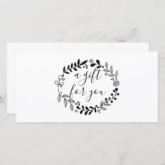 Boslandslinger Zwart en Wit Cadeaubon (Voorkant / Achterkant)