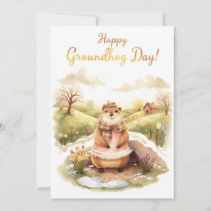 Bosmarddag aquarel feestdagenkaart