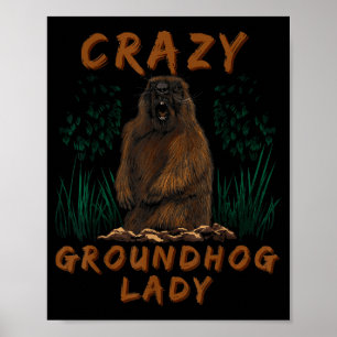 Bosmarmot Crazy Groundhog Knaagdier Grondscharrel Poster