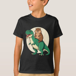 Bosmarmot Dinosaur T-rex Grappig Humor Dier Grond T-shirt