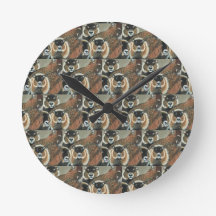 Bosmarmot familie wandklok, 20,3 cm rond acryl