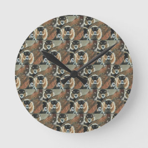 Bosmarmot familie wandklok, 20,3 cm rond acryl ronde klok