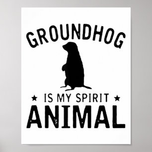 Bosmarmot Is Mijn Spirituele Dier - Grappige Houtc Poster