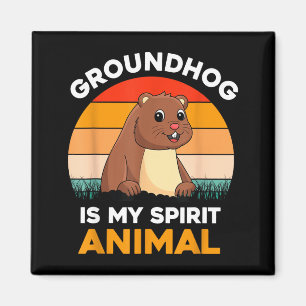 Bosmarmot Is Mijn Spirituele Dier Retro Groundhog Magneet
