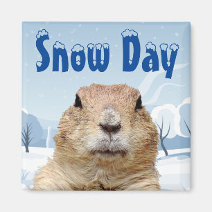 Bosmarmot Sneeuwdag Magneet