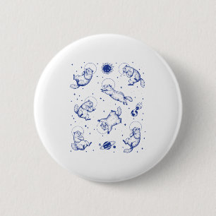 Bosmarmotten Astronaut In De Ruimte Grappig Retro Ronde Button 5,7 Cm