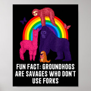 Bosmarmotten Eten Zonder Vorken Grappige Dieren Pu Poster