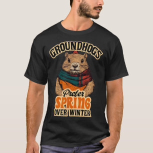 Bosmarmotten geven de voorkeur aan lente boven win t-shirt