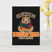 Bosmarmotten Prefereren Gekruide Wijn Boven Winter Kaart (Gele Bloem)