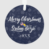 Bosnian American With Custom Year Bilingual Ornament (achterkant)