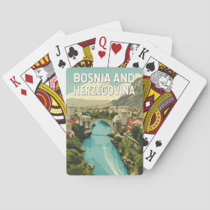 Bosnië en Herzegovina Illustratie Reiskunst Pokerkaarten