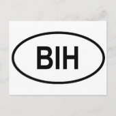 Bosnië en Herzegovina Int'l Vehicle Reg. Code Briefkaart (Voorkant)