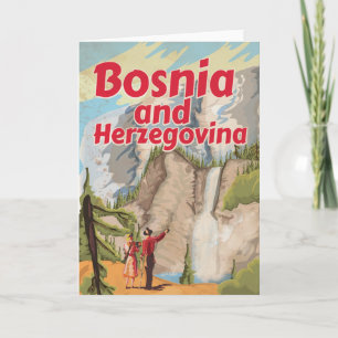 Bosnië en Herzegovina Vintage Travel Poster Feestdagen Kaart