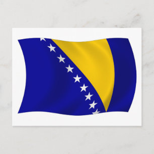 Bosnië en Herzegovina Vlag Ansichtkaart Briefkaart