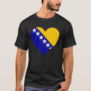 Bosnië en Herzegovina Vlag Hart Liefde T-shirt