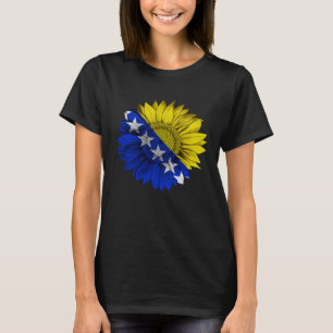 Bosnië en Herzegovina Vlag Zonnebloem Bosnische Wo T-shirt