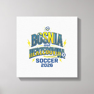 Bosnië en Herzegovina Voetbal 2026 Voetbal Vet Cdr Canvas Afdruk