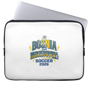 Bosnië en Herzegovina Voetbal 2026 Voetbal Vet Cdr Laptop Sleeve