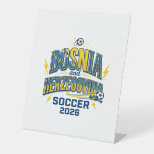 Bosnië en Herzegovina Voetbal 2026 Voetbal Vet Cou Reclamebord Met Voetstuk