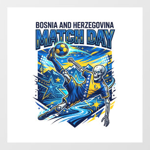 Bosnië en Herzegovina Wedstrijddag Skelet Aanvalle Raamsticker