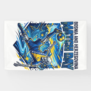 Bosnië en Herzegovina Wedstrijddag Skelet Aanvalle Spandoek