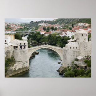 Bosnië-Herzegovina - Mostar. De oude brug Poster