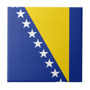 Bosnië Herzegovina Vlag Keramische Tegels Tegeltje