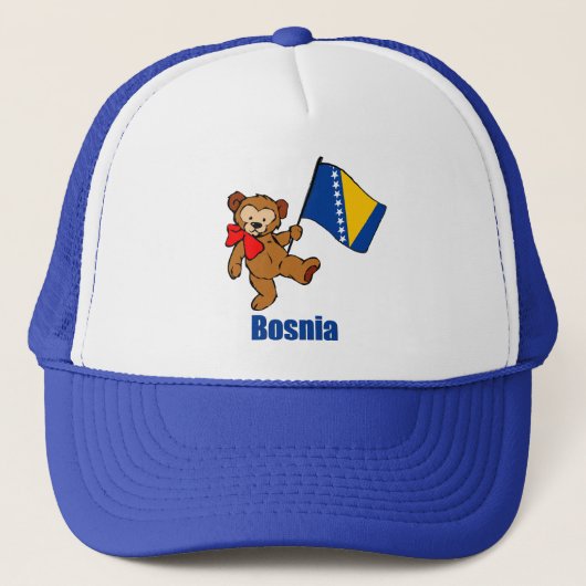 Bosnië Teddy Bear Trucker Pet (Voorkant)
