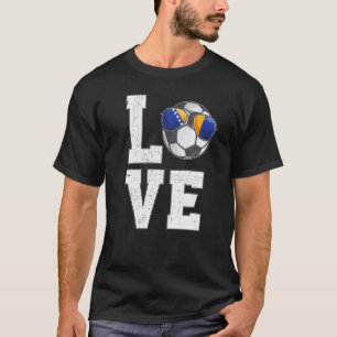 Bosnië Voetbal Liefde Bosnische Fan Vlag T-shirt