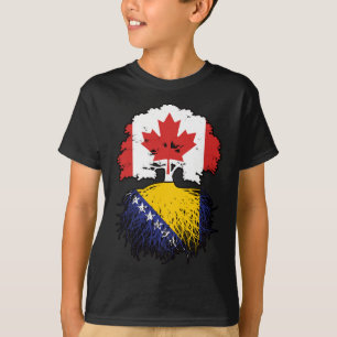 Bosnisch-Canadese vlag voor boomstammen T-shirt