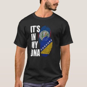 Bosnische en Belizaanse Mix DNA Vlag Erfgoed T-shirt