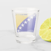 Bosnische glanzende vlag shot glas (Achterkant)