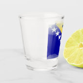 Bosnische glanzende vlag shot glas (Links)