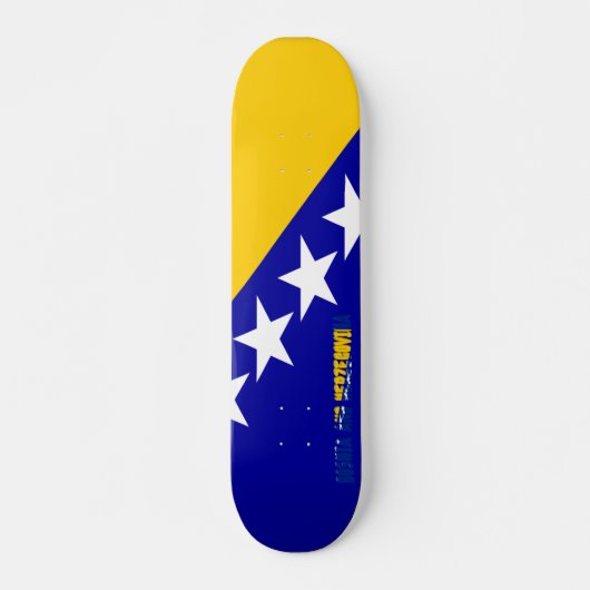 Bosnische glanzende vlag skateboard (Voorkant)