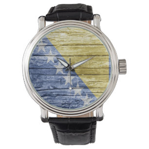 Bosnische houten vlag horloge