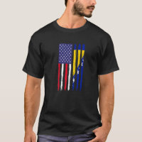 Bosnische roots Half Amerikaanse vlag Patriottisch