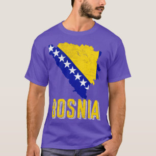 Bosnische vlag op de kaart van Bosnië T-shirt