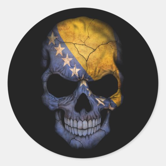  Bosnische vlag Ronde Sticker (Voorkant)