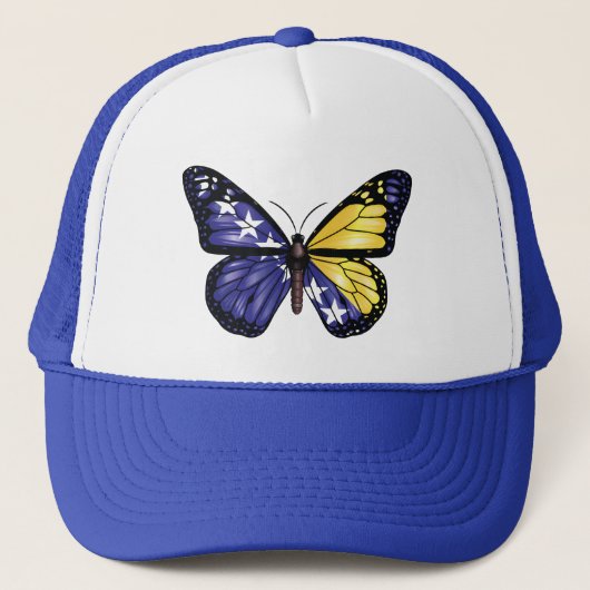 Bosnische Vlinder Monarque Vlag Trucker Pet (Voorkant)